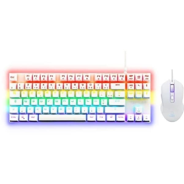 Combo Gaming Mekaniskt Tangentbord TKL + Mus - THE G-LAB - COMBO MERCURY W - Vit