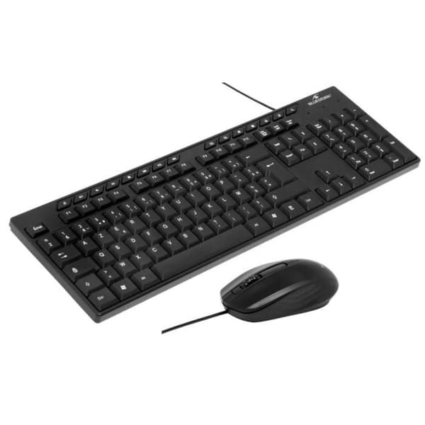 Tangentbords- och muspaket - BLUESTORK - MEDIA OFFICE - Trådbunden - Azerty - Windows-kompatibel - Svart