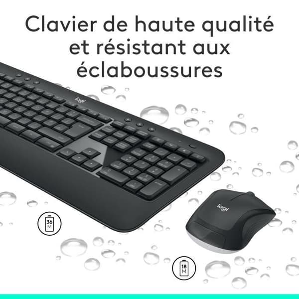 Tastatur-mus-kombination - Trådløs - Logitech - MK540 - AZERTY