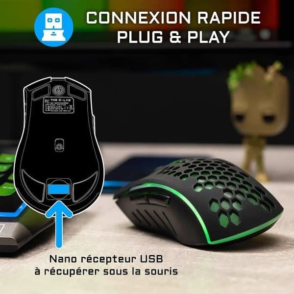 2-i-1-spelpaket - G-Lab - TUNGSTEN COMBO - Trådlös mus - Trådlöst tangentbord