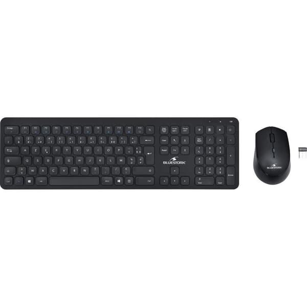 Sæt med trådløse sorte tastaturmus SLIM Sort