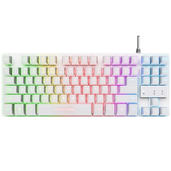 Trust GXT 833W Thado Gamingtangentbord Nordisk layout Vit