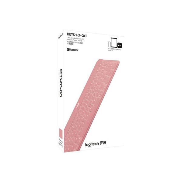 Tangentbord - LOGITECH - Keys-To-Go - Bluetooth - Spanska - Stänkbeständigt - Rosa