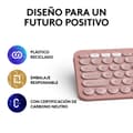 Miniatyrbild 4 av 11: Trådlöst Tangentbord Logitech K380s Rosa Qwerty Spanska