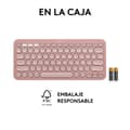 Miniatyrbild 6 av 11: Trådlöst Tangentbord Logitech K380s Rosa Qwerty Spanska