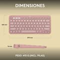 Miniatyrbild 8 av 11: Trådlöst Tangentbord Logitech K380s Rosa Qwerty Spanska