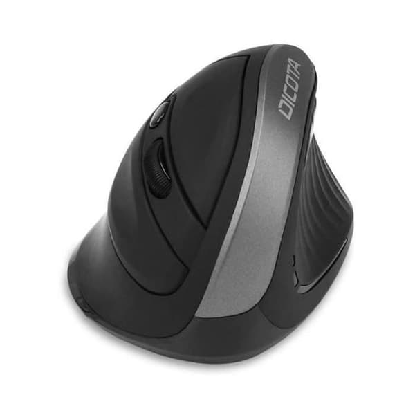 DICOTA Relax - Mus - ergonomisk - för högerhänta - 5 knappar - trådlös - USB trådlös mottagare - svart Svart