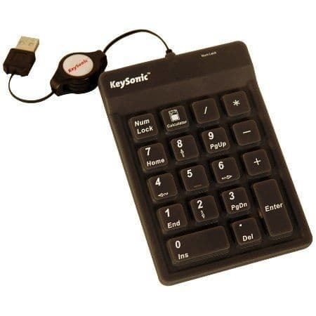 Numeriskt tangentbord - KEYSONIC - ACK-118 BK - USB 2.0 - QWERTY - Svart