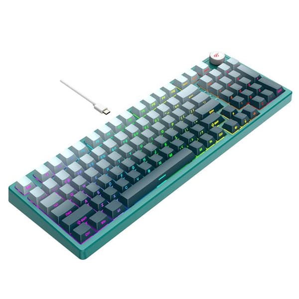 Spelklaviatur med RGB-lampor 1,8 m, 350 mA - Havit (KB899L) - Vit/Grön
