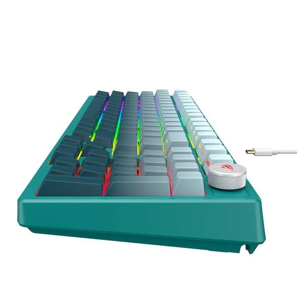 Spelklaviatur med RGB-lampor 1,8 m, 350 mA - Havit (KB899L) - Vit/Grön