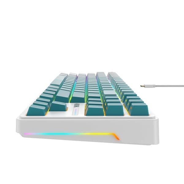 Spelklaviatur med RGB-ljus 1,8 m, 200 mA - Havit (KB901L) - Vit/Grön