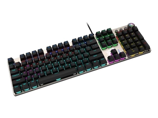 MSI FORGE GK310 - Tangentbord - hotswap - bakgrundsbelyst - USB - tangentbrytare: röd brytare