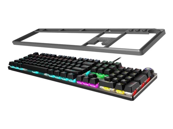 MSI FORGE GK310 - Tangentbord - hotswap - bakgrundsbelyst - USB - tangentbrytare: röd brytare