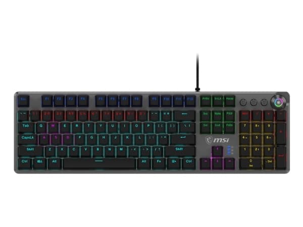 MSI FORGE GK310 - Tangentbord - hotswap - bakgrundsbelyst - USB - tangentbrytare: röd brytare