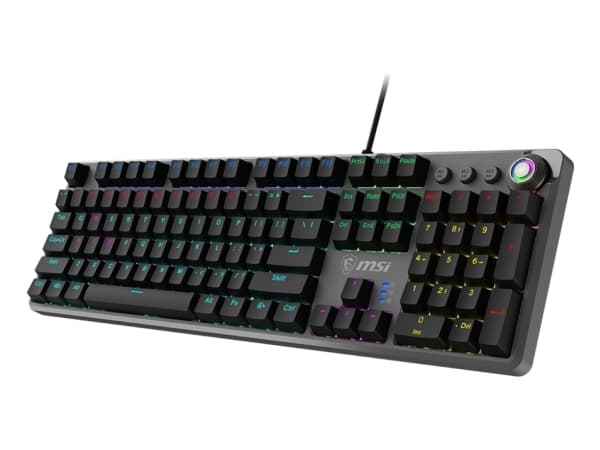 MSI FORGE GK310 - Tangentbord - hotswap - bakgrundsbelyst - USB - tangentbrytare: röd brytare