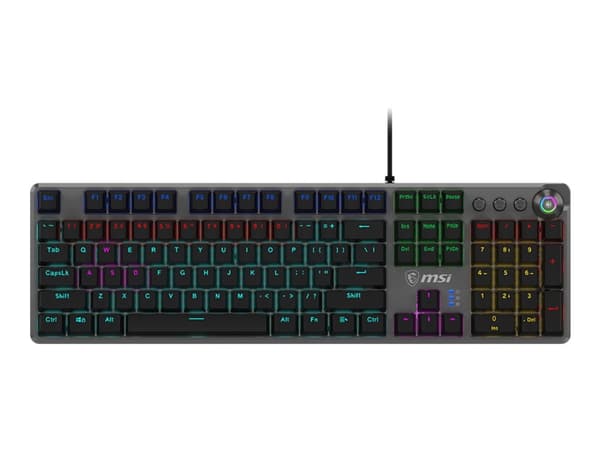 MSI FORGE GK-310 RED Gaming Keyboard, verkabelt Svart