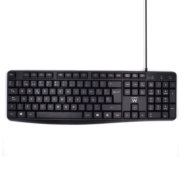Tastatur Ewent EW3001 Sort Spansk qwerty QWERTY Sort
