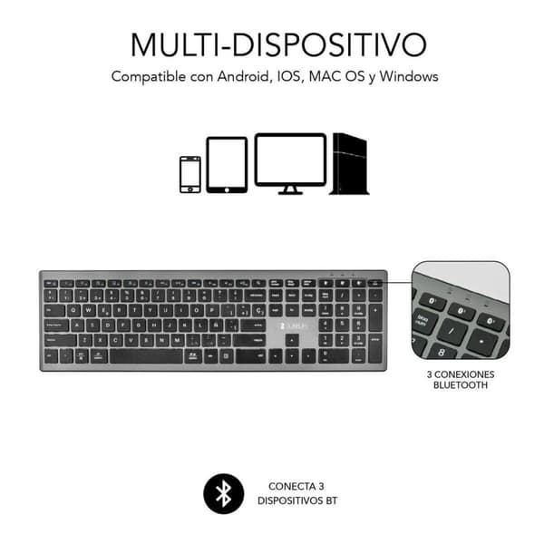 Tastatur Subblim SUBKB-2PUE201 Sort