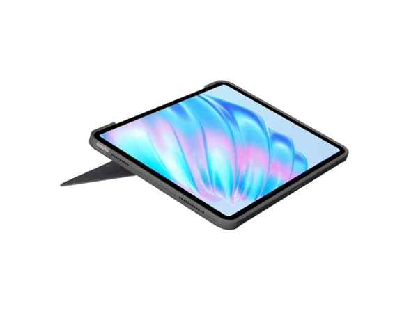 Logitech Combo Touch - Tastatur og folioveske - med styrepute - bakgrunnsbelyst - Apple Smart connector - AZERTY - Fransk - Oxford-grå - for Apple 11