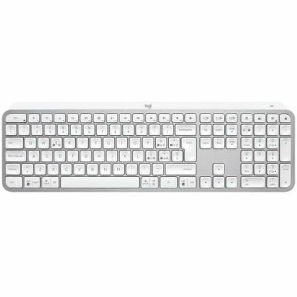 Trådlöst Tangentbord Logitech MX Keys S Grå Qwerty Spanska Gjuten aluminium, Vit