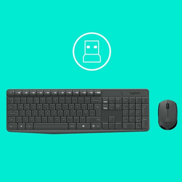 Trådlöst Tangentbord och Mus Logitech 920-007917 Grå