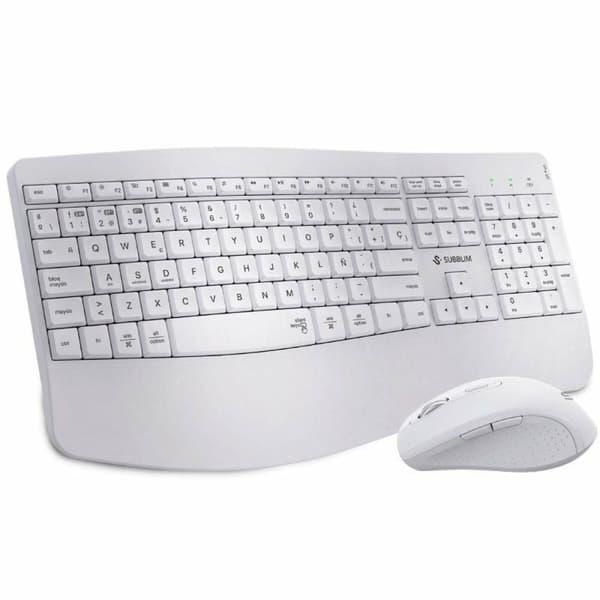 Tastatur og mus Subblim SUBKBC-DCOPW1 Hvid