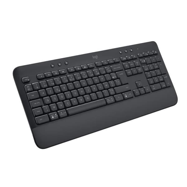 Logitech Signature K650-tangentbord, fullt ergonomiskt trådlöst tangentbord med handledsstöd - grafit grafit