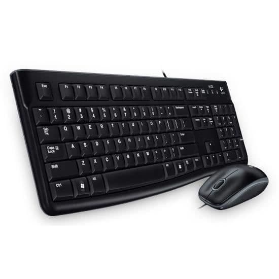Logitech MK120, Standard, USB, Svart, Mus ingår Svart