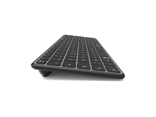 Port Designs 911002FR, Kabel & Trådlös, Trådlös RF + Bluetooth, AZERTY, Svart, Grå