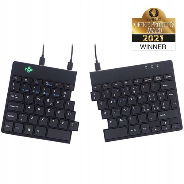 R-Go Tools RGo Delat Ergonomiskt Tangentbord, RGOSP-ITWIBL Svart