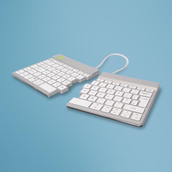 R-Go Tools R-Go Split Break -näppäimistö, QWERTY (UK), Bluetooth, valkoinen, RGOSBUKWLWH Valkoinen