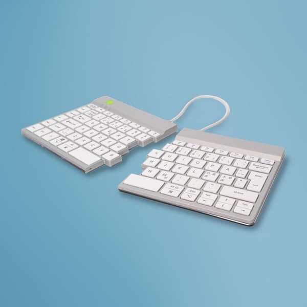 R-Go Tools R-Go Split Break QWERTY -näppäimistö (ND), Bluetooth, valkoinen, RGOSBNDWLWH