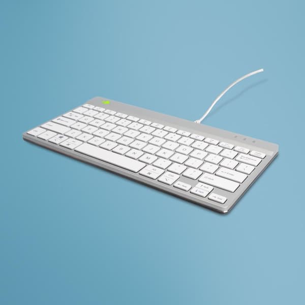 R-Go Tools Compact Break QWERTY (US) Ergonomiskt Tangentbord, Kabelanslutet, Vitt, RGOCOUSWDWH