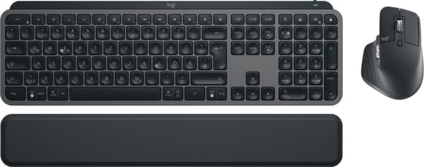 Logitech MX Keys S -setti: Näppäimistö + Hiiri, Langaton RF + Bluetooth, QWERTZ, Grafiitti, 920-011606 Grafiitti