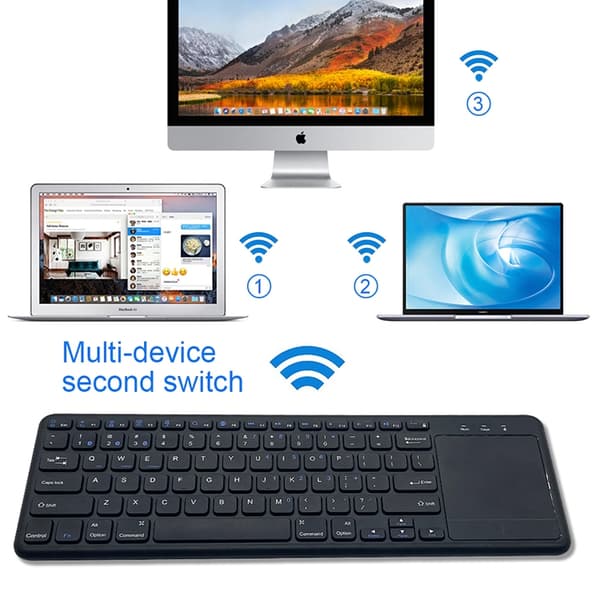 NÖRDIC trådlös 2,4G Tangentbord med pekplatta 78 tangenter IOS Android Windows Arabisk layout