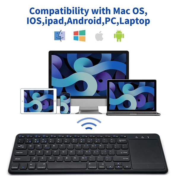 NÖRDIC trådlös 2,4G Tangentbord med pekplatta 78 tangenter IOS Android Windows Arabisk layout