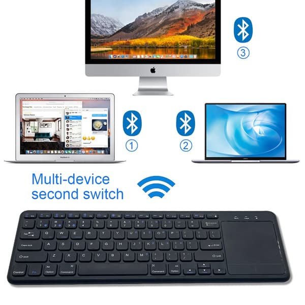 NÖRDIC trådlös 2,4G Tangentbord med pekplatta 78 tangenter IOS Android Windows Arabisk layout