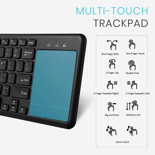 NÖRDIC trådlös 2,4G Tangentbord med pekplatta 78 tangenter IOS Android Windows Arabisk layout