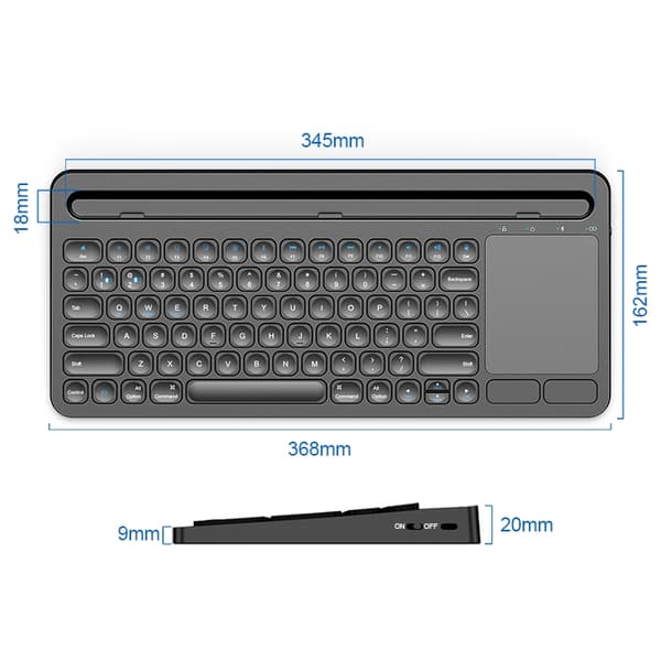 NÖRDIC Bluetooth-tastatur med berøringsplate, arabisk layout, 78 taster