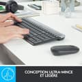 Miniatyrbild 3 av 6: Tangentbords- och musset - Trådlöst - Logitech - MK470 Slim - Tyst - AZERTY - Svart