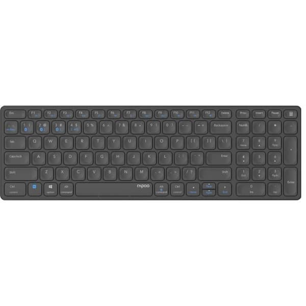 Tangentbord och mus-set - RAPOO - 9700M - Trådlös - AZERTY - Ultratunt - Svart