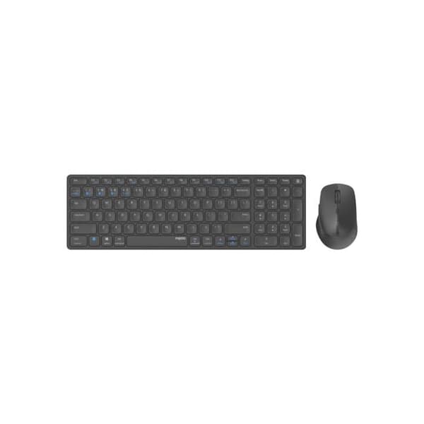 Tangentbord och mus-set - RAPOO - 9700M - Trådlös - AZERTY - Ultratunt - Svart