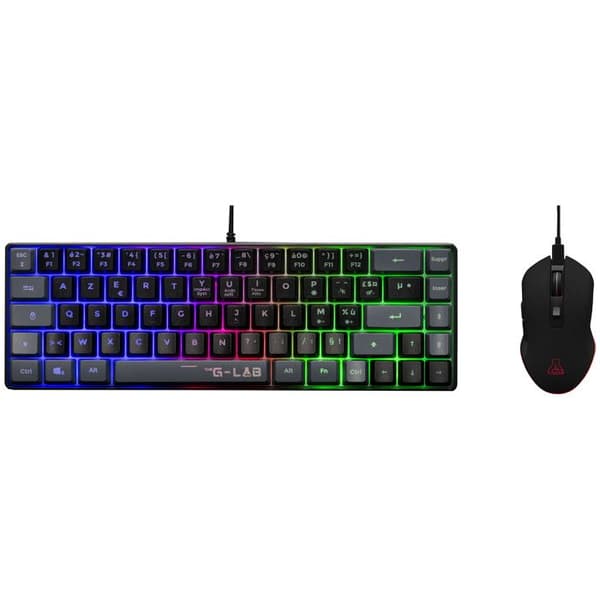 2-i-1-paket - The G Lab - Combo Hydrogen BKG - Azerty-tangentbord - Trådbunden mus - Svart