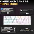 Pikkukuva 4 / 6: Langaton pelinäppäimistö - G-Lab - KEYZ TITAN - Mekaaninen (punainen kytkin) - Azerty - Kolmoistila - RGB - Valkoinen