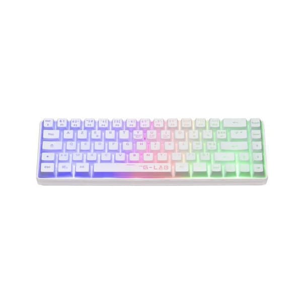 Speltangentbord - Membran - The G-Lab - KEYZ HYDROGEN WL - Rainbow-bakgrundsbelysning - Trådlöst - Halvmekaniskt - Azerty - Vitt