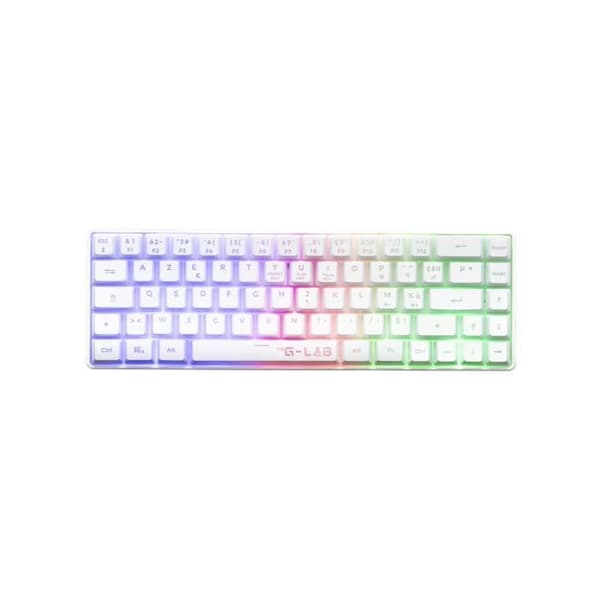 Speltangentbord - Membran - The G-Lab - KEYZ HYDROGEN WL - Rainbow-bakgrundsbelysning - Trådlöst - Halvmekaniskt - Azerty - Vitt