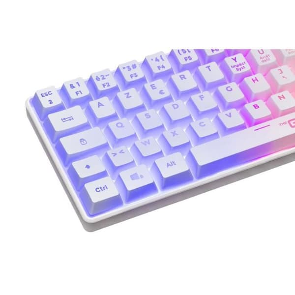 Speltangentbord - Membran - The G-Lab - KEYZ HYDROGEN WL - Rainbow-bakgrundsbelysning - Trådlöst - Halvmekaniskt - Azerty - Vitt