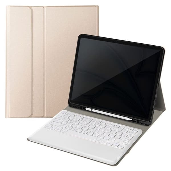 Bluetooth QWERTY-tangentbord för iPad Pro 12.9 och Air 13 med guld flip-överdrag