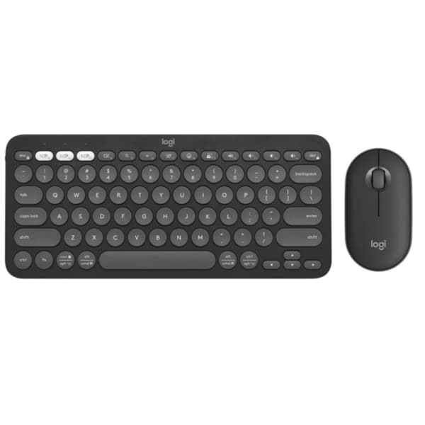 Näppäimistö ja hiiri Logitech Pebble 2 Combo Graphite Qwerty