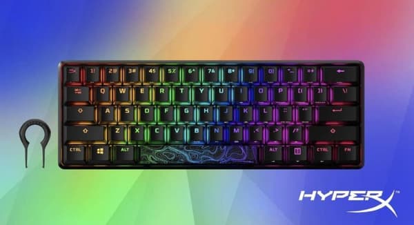 HyperX Alloy Origins 60 Mekaniskt Gamingtangentbord (60 %, Red-linear switches, Nordisk)